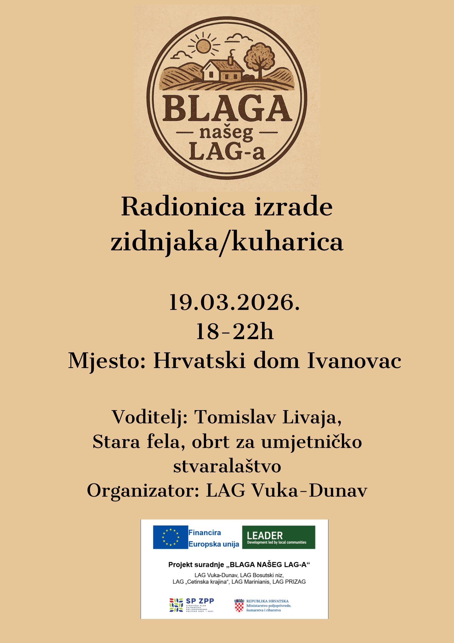 Pozivamo vas na radionicu izrade zidnjaka / kuharica!