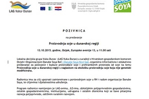 POZIVNICA na predavanje Proizvodnja soje u dunavskoj regiji
