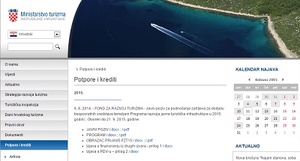 Ministarstvo turizma RH objavilo je Javni poziv za podnošenje zahtjeva za dodjelu bespovratnih sredstava temeljem Programa razvoja javne turističke infrastrukture u 2015. godini.