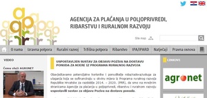 Na mrežnim stranicama Agencije za plaćanja u poljoprivredi, ribarstvu i ruralnom razvoju uspostavljen je sustav za objavu Poziva na dostavu ponuda za mjere programa ruralnog razvoja Republike Hrvatske za razdoblje 2014. – 2020. (PRR)