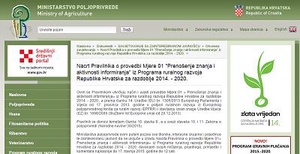 Nacrt Pravilnika o provedbi Mjere 01 "Prenošenje znanja i aktivnosti informiranja" iz Programa ruralnog razvoja Republike Hrvatske za razdoblje 2014. - 2020.