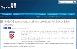 Natječaji za udruge za prijavu projekata /psihosocijalna potpora