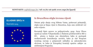 Objavljen je  novi Glasnik Uprave za upravljanje EU fondom za ruralni razvoj, EU i međunarodnu suradnju