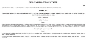Objavljen je Pravilnik o provedbi podmjere 19.1. u okviru mjere 19 „LEADER – CLLD“ iz Programa ruralnog razvoja Republike Hrvatske za razdoblje 2014. – 2020.