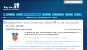 Produžuje se rok za dostavu prijedloga projekata udruga i zdravstvenih organizacija na natječaje Ministarstva zdravlja do 24. lipnja 2015. godine!