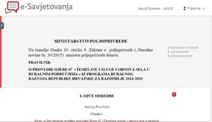 Savjetovanje o nacrtu Pravilnika o provedbi Mjere 7 „Temeljne usluge i obnova sela u ruralnim područjima“ iz Programa ruralnog razvoja RH 2014-2020